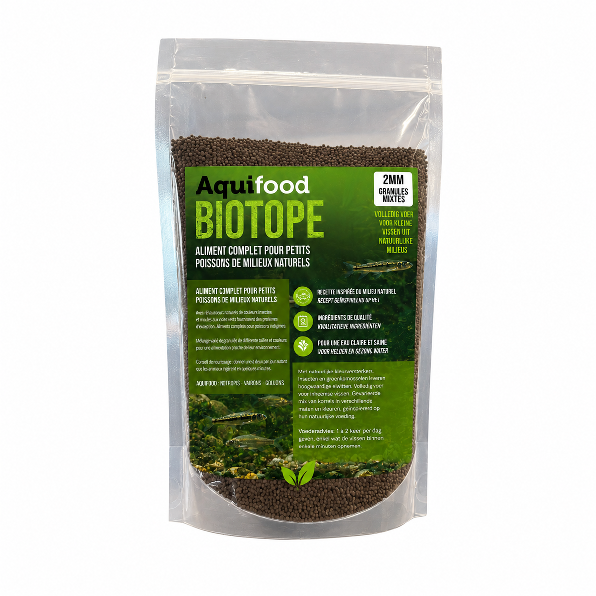Aquifood Biotope - Nourriture pour poissons indigènes & petits poissons - 600G - Vairons, Notropis, Goujons, ...