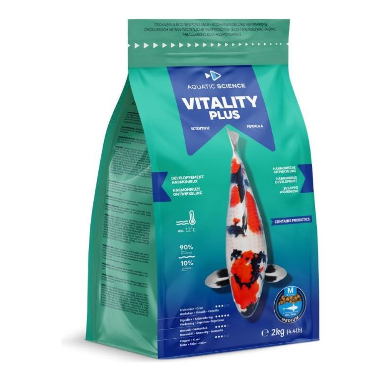 Aquatic Sciences Nourriture Vitality Plus MEDIUM 2kg - Aquatic Science - L’aliment pour koïs qui favorise un développement harmonieux ASVPM2