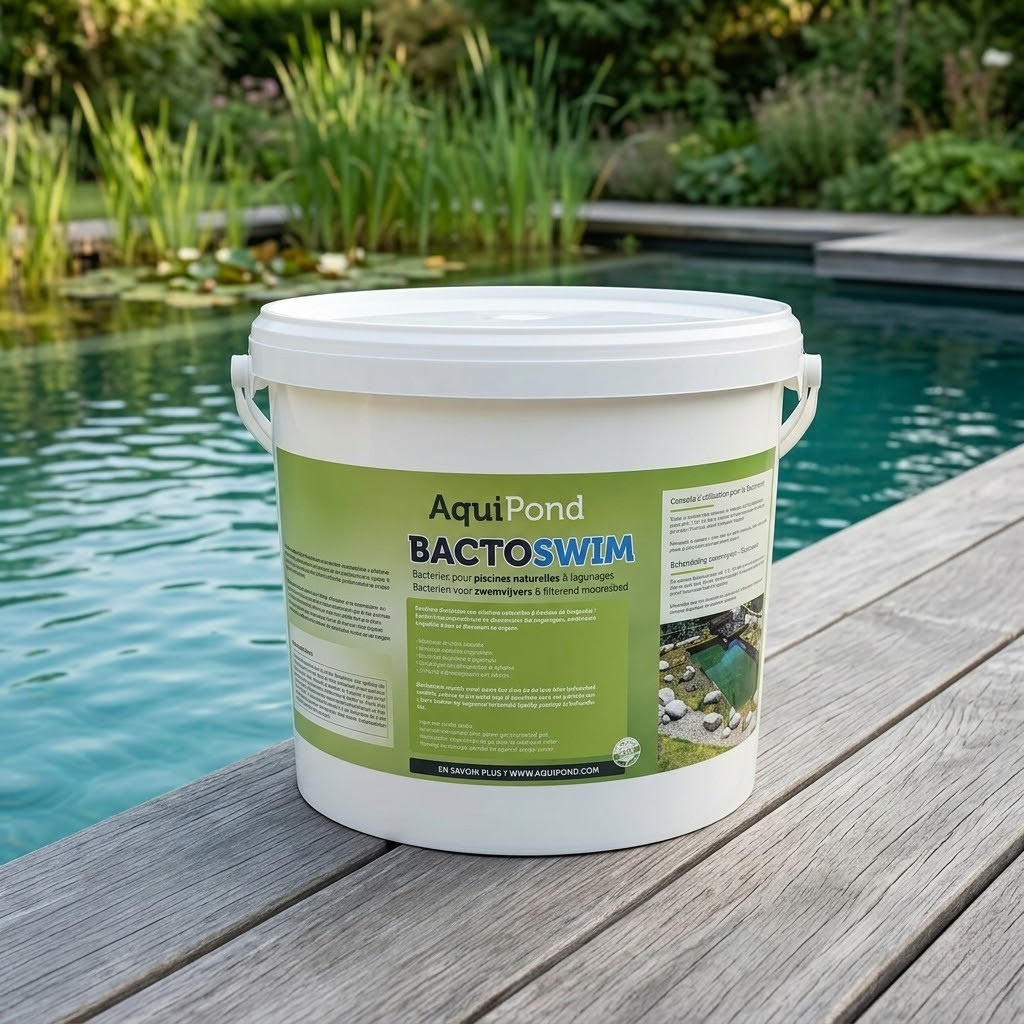 Aquipond BactoSwim Bactéries pour Piscine Naturelle - 5Kg - Permet de réduire les algues et la vase en piscine naturelle - Pour piscine de 25 à 50M²