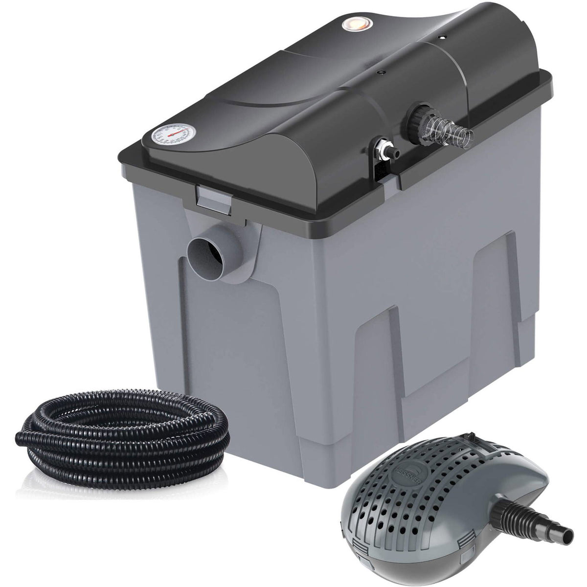 Kit filtre gravitaire Heissner – 10 000 l, UVC 9 W