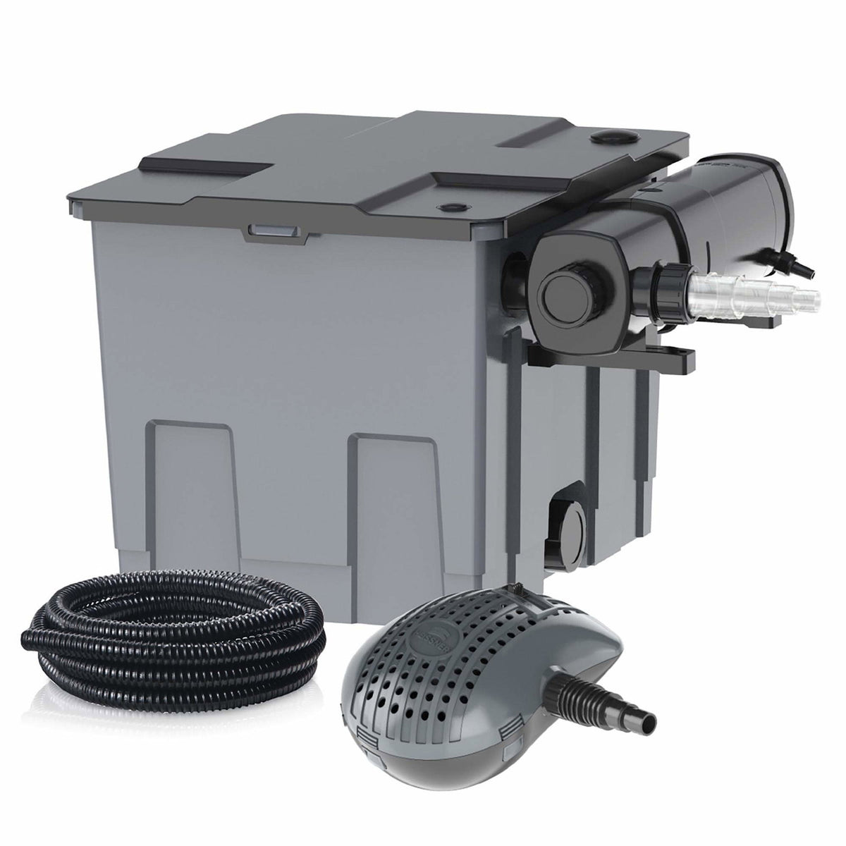 Kit filtre multichambre Heissner – 16 000 l, UVC 18 W