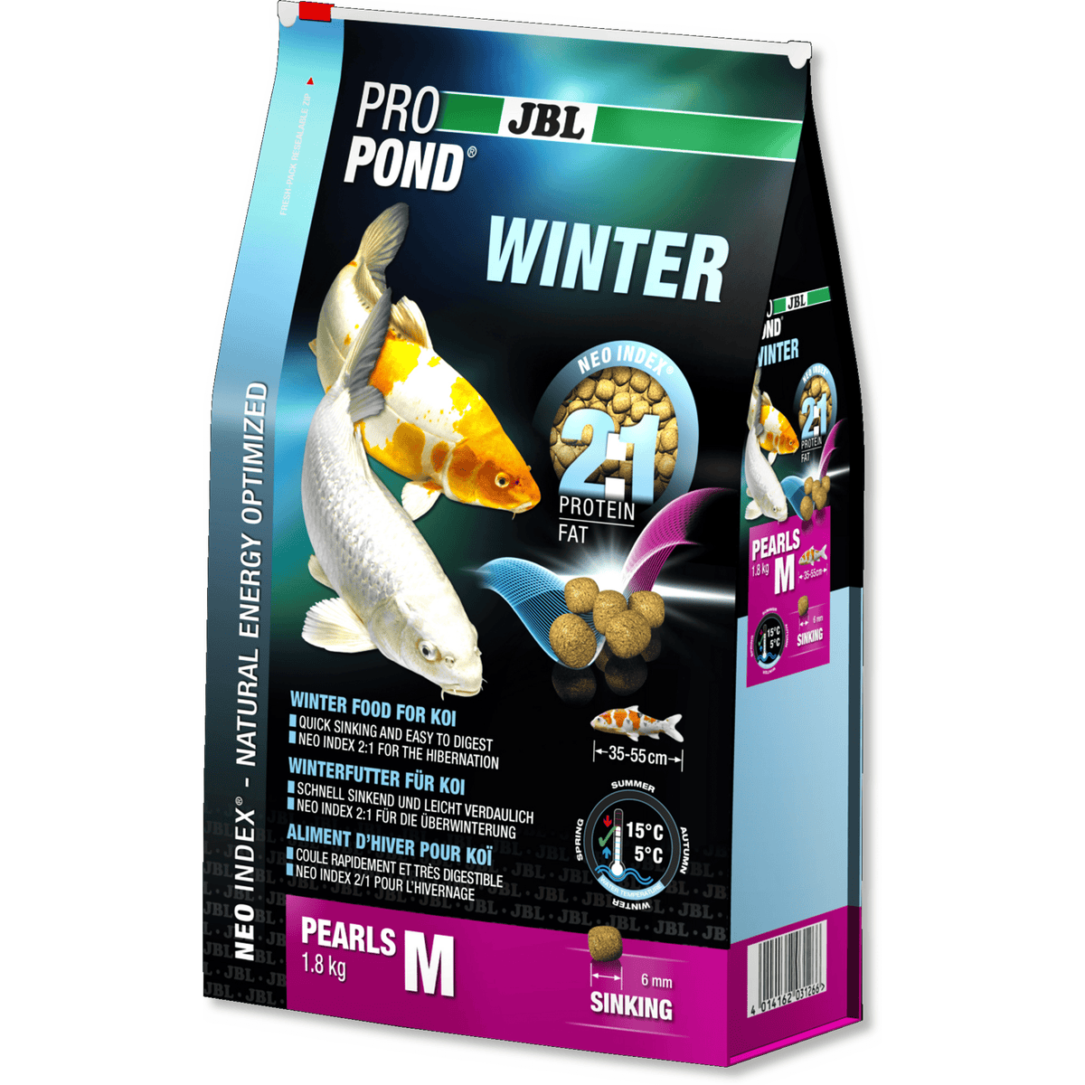 JBL JBL ProPond Winter - Medium 1.8kg - Nourriture d'hiver pour koïs taille moyenne 4014162031266 4120216