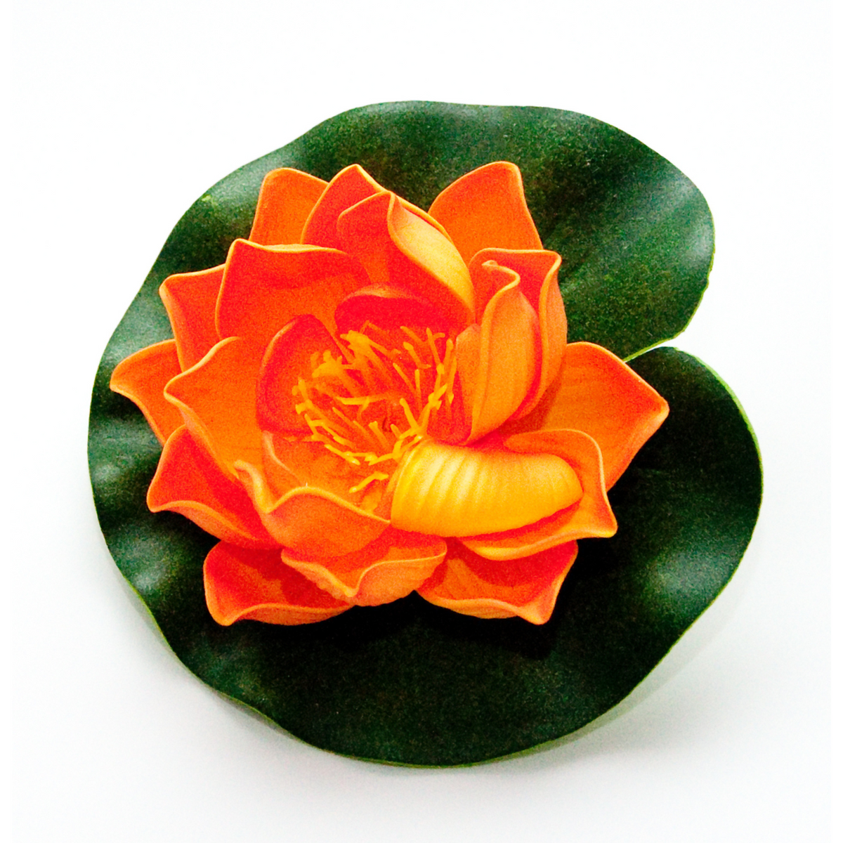 Lotus flottant en mousse orange 10 cm - Velda