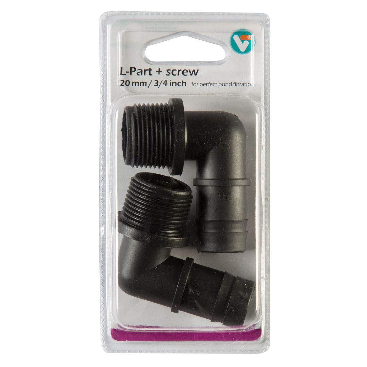 Coude + filetage 20 mm 3/4 pouce (2 pièces) - Velda