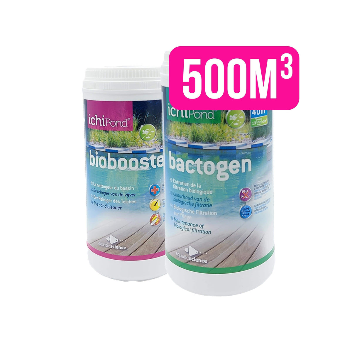 Aquatic Science Qualité d'eau PACK Biobooster+ 500m³ + Bactogen 500m³ - Idéal pour un entretien complet
