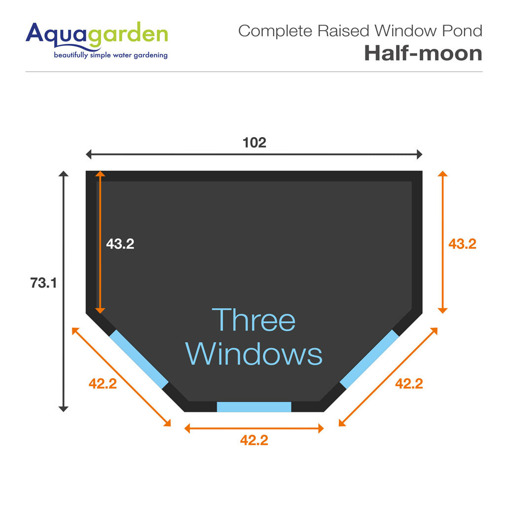 Raised Window Pond Halfmoon : bassin surélevé à fenêtres