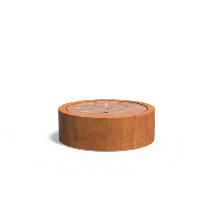 Fuente Mesa de agua redonda en acero corten