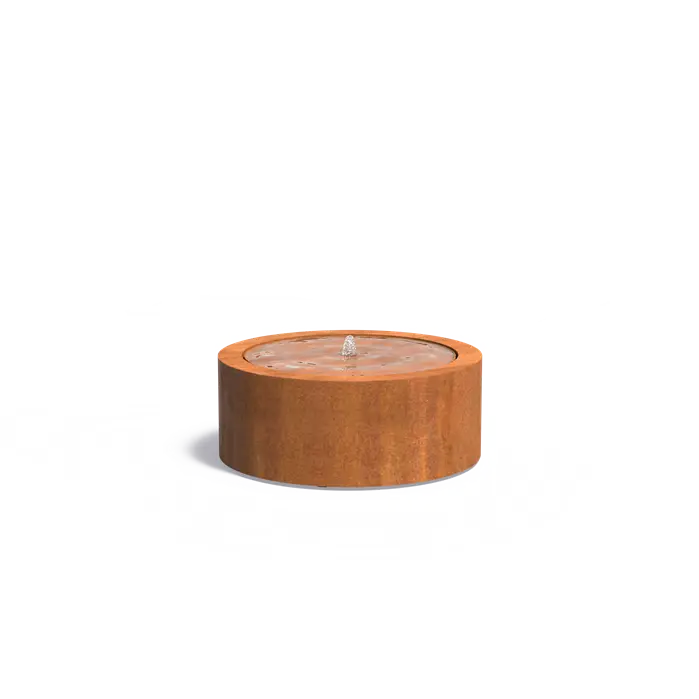 Fuente Mesa de agua redonda en acero corten
