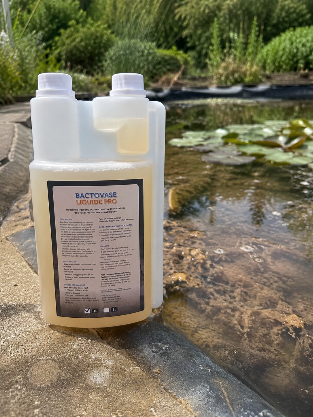 Aquipond Bactovase Liquide - 5L - Agit sur les algues et la vase