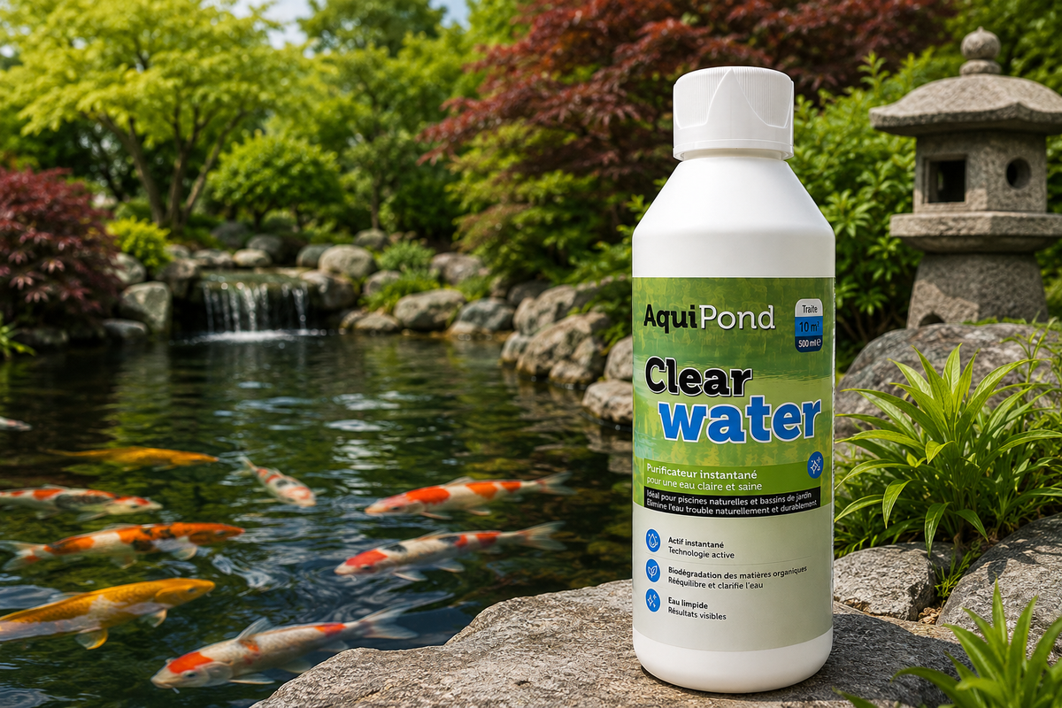 Aquipond Clearwater pour 10M³ - Clarifiant Instantané - Contre l'eau verte & trouble