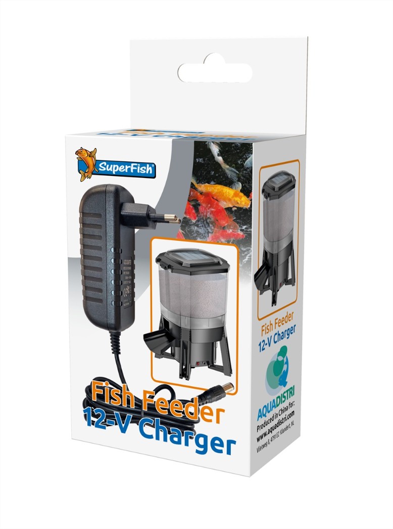 SF Solar Fish Feeder Chargeur pour Distributeur Autonome Solaire Superfish Nourriture - 12V