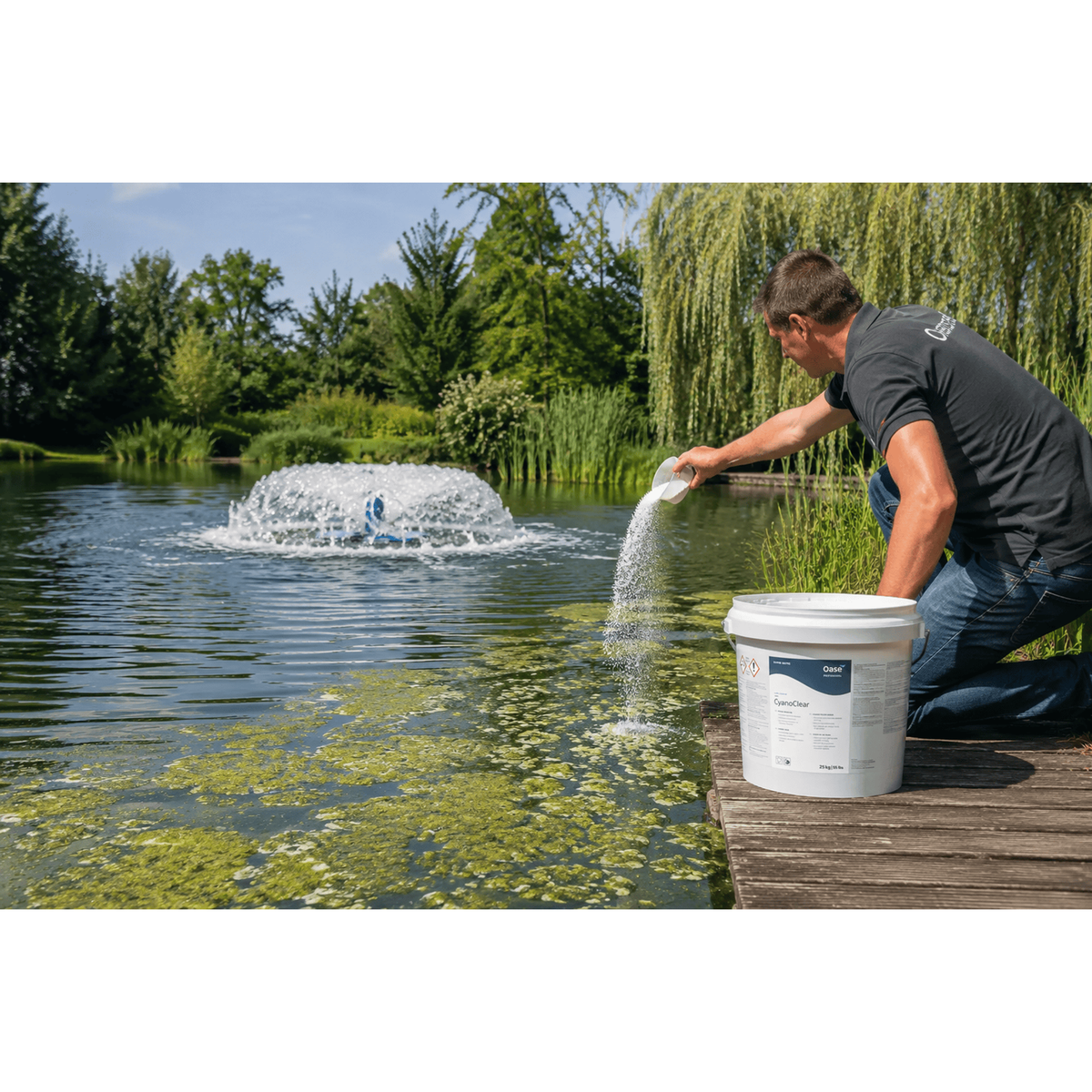 Aquipond by OASE CyanoClear 25 kg – Oxygène actif contre les cyanobactéries, traite jusqu'à 333 m²
