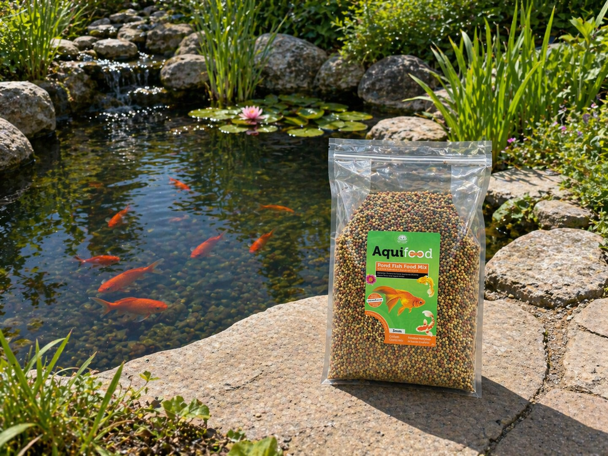 Aquifood Pond Fish Food Mix 3 mm – 1,8 kg – Nourriture flottante poissons rouges