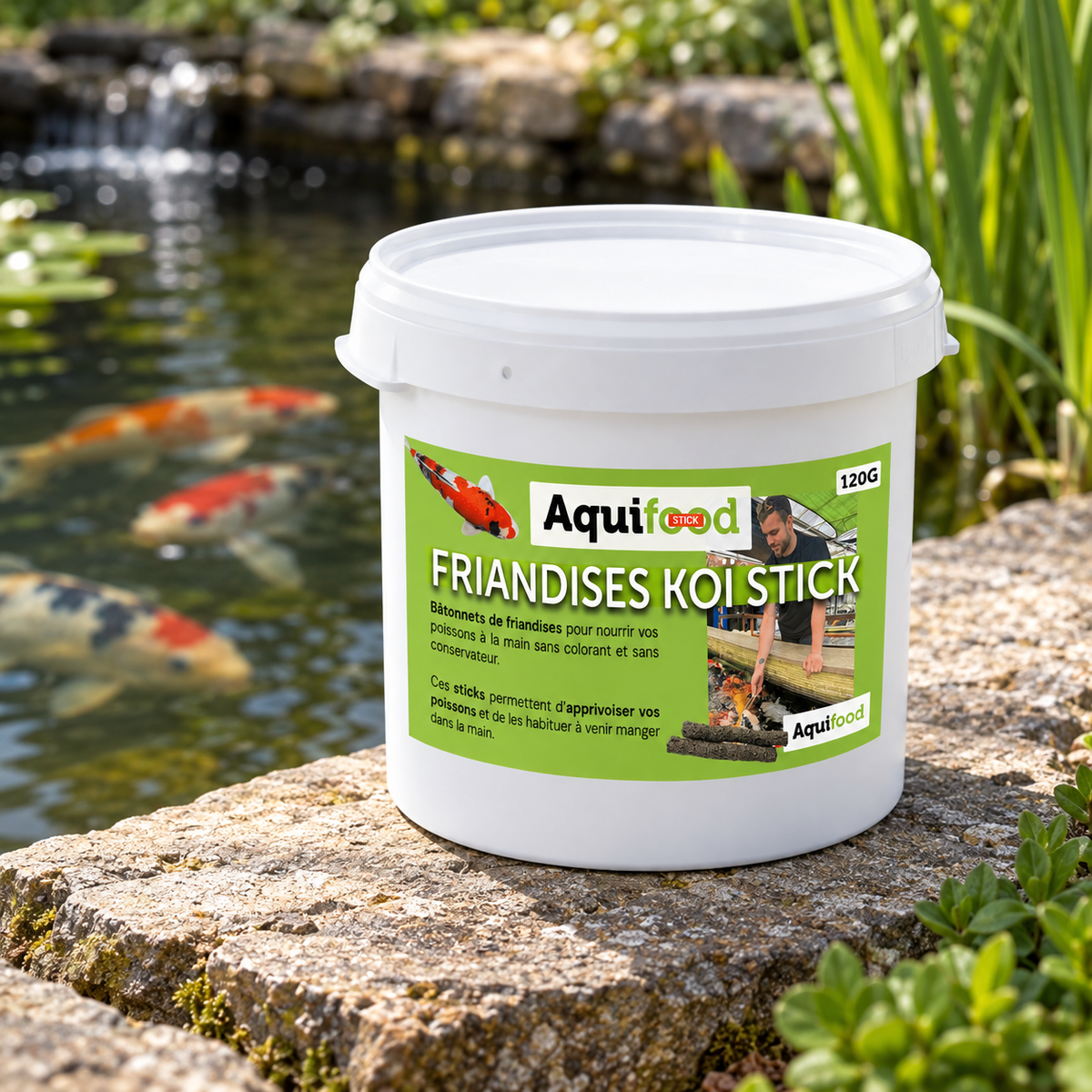 Aquifood Koï Stick 120 g – Friandises pour carpes koïs