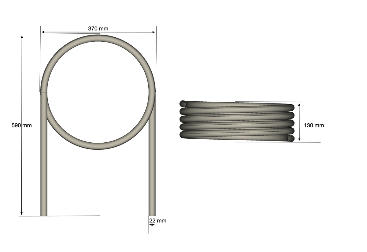 Echangeur de chaleur 30 kW - INOX (Ø 22 mm) — Aquitechnics — vue 2