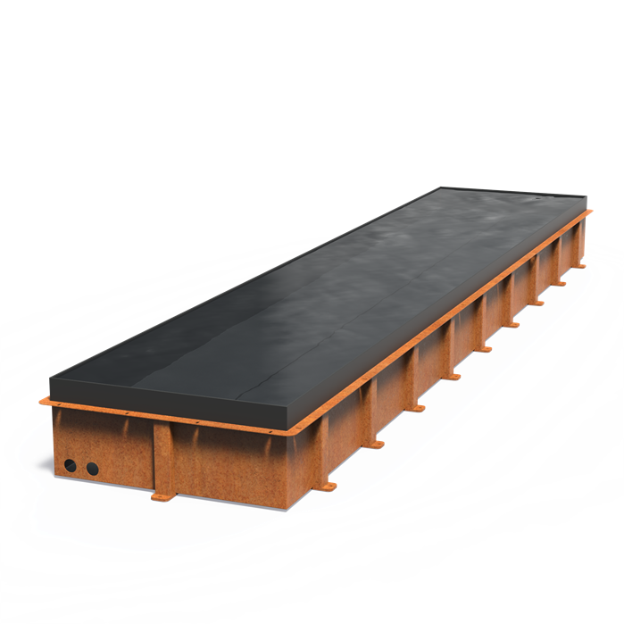 Bassin miroir encastrable Reflet en acier corten - Aquigarden