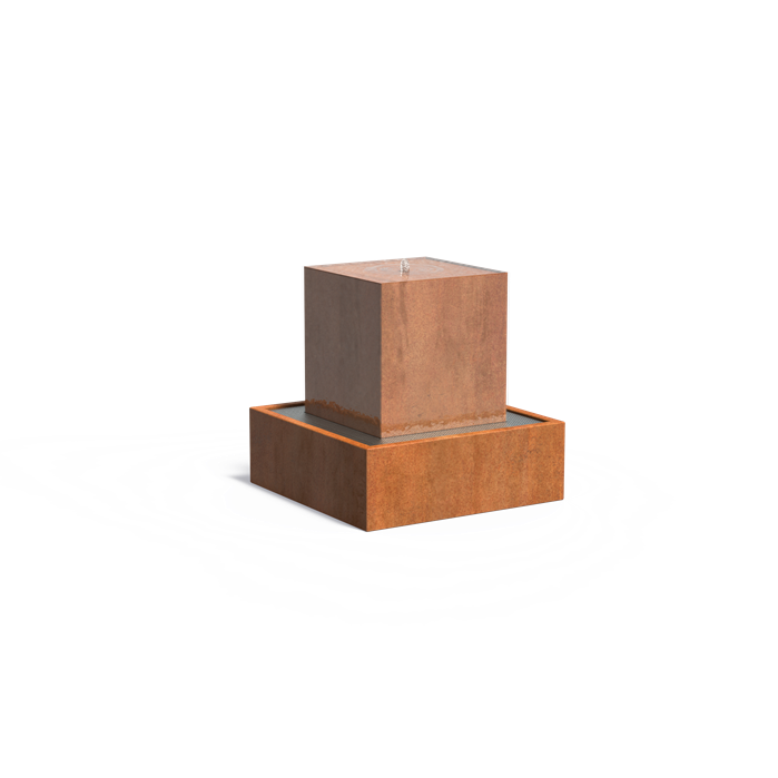 Bloc d'eau Source en acier corten - Aquigarden