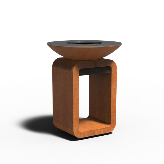 Brasero plancha Braise en acier corten - feu de bois - Aquigarden