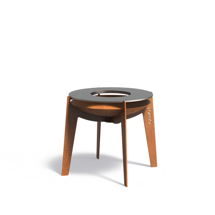 Brasero-plancha sur pieds Cosy en acier corten - Aquigarden