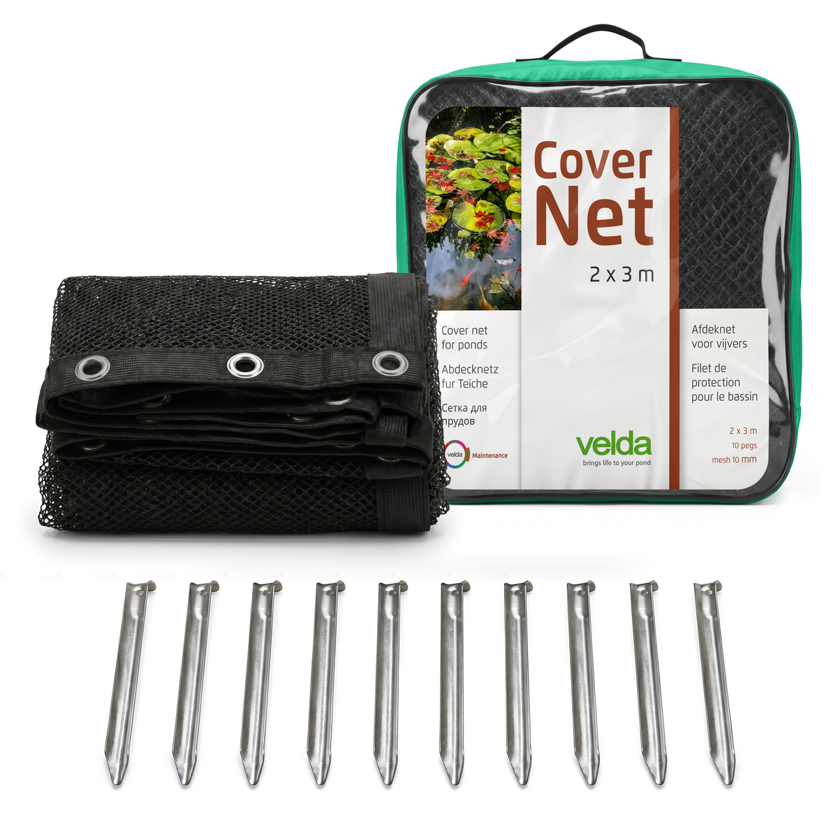 CoverNet 2 x 3M - Filet de protection de haute qualité avec œillets pour étangs & bassins - Velda