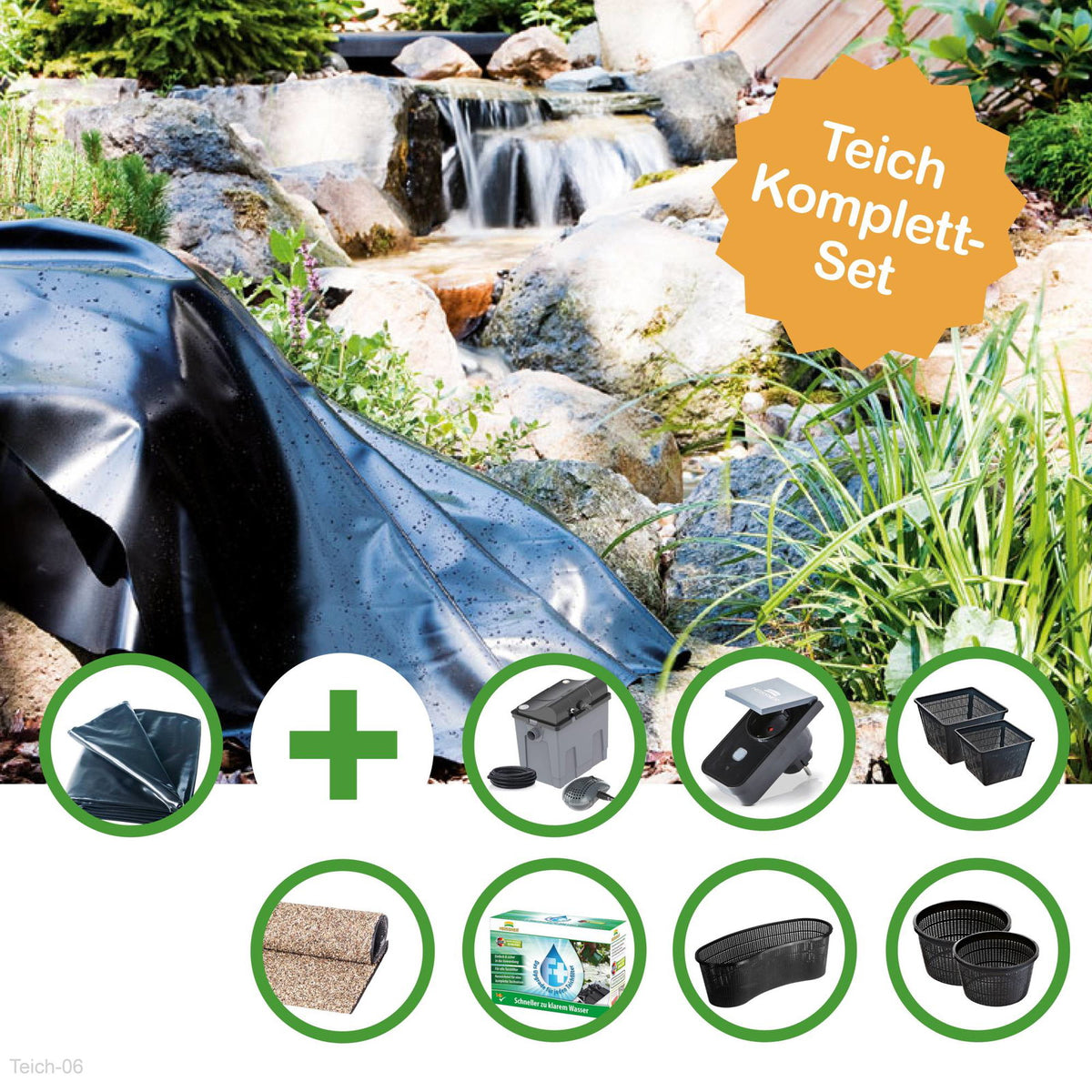 Kit bassin RHEIN Heissner – bâche 48 m² et accessoires