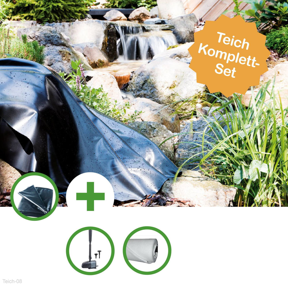 Kit bassin DONAU Heissner – bâche 12 m² et pompe