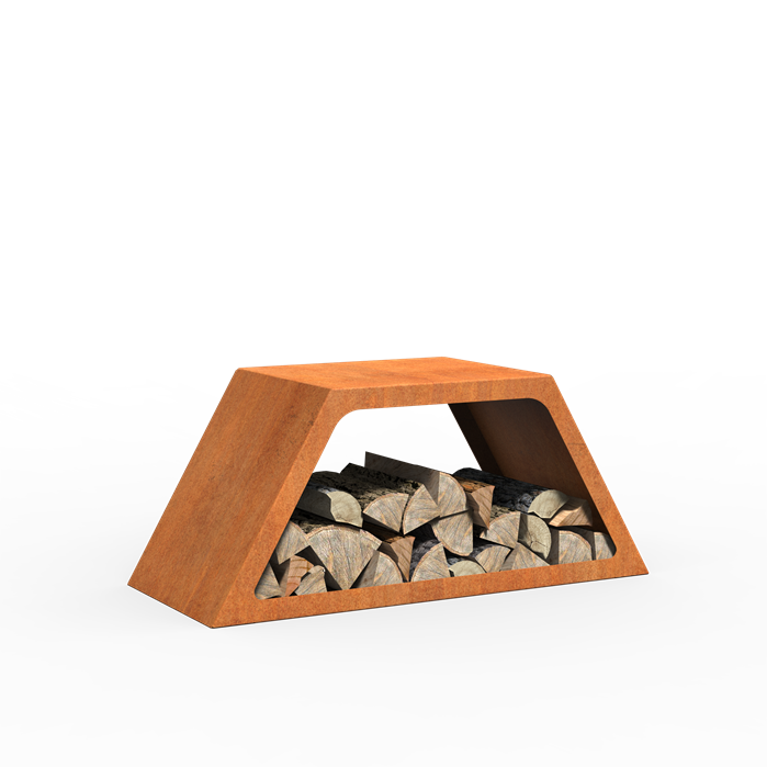 Range-bûches modulaire Alvéole en acier corten - Aquigarden