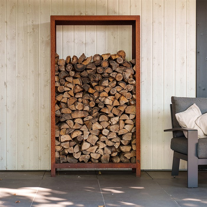 Range-bûches Stère - acier corten ou laqué noir - Aquigarden