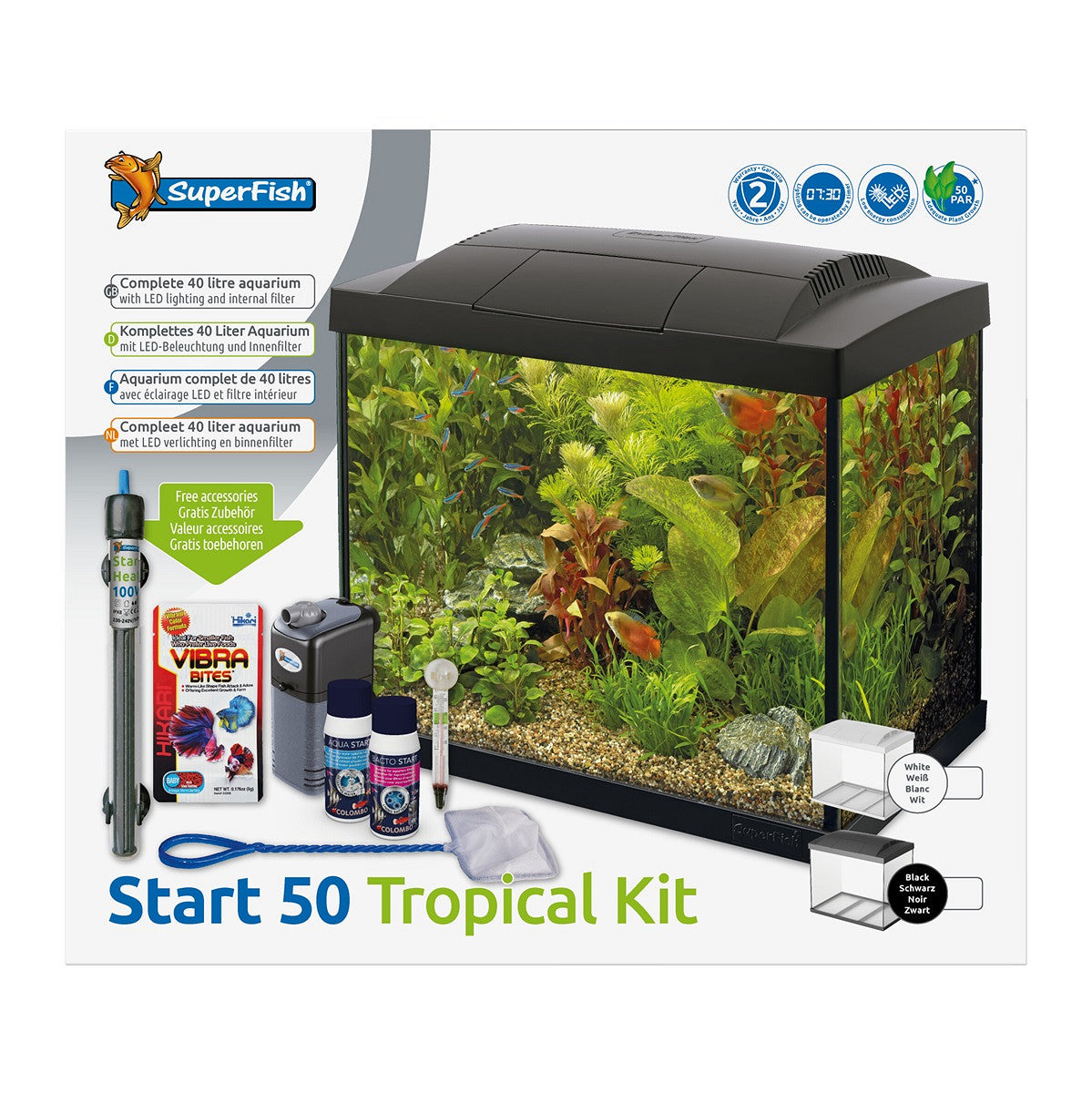 SuperFish START 50 40 L noir — contenu du kit