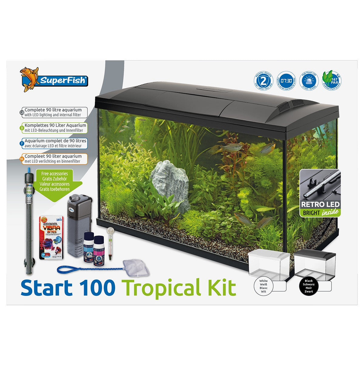 SuperFish START 100 90 L blanc — contenu du kit