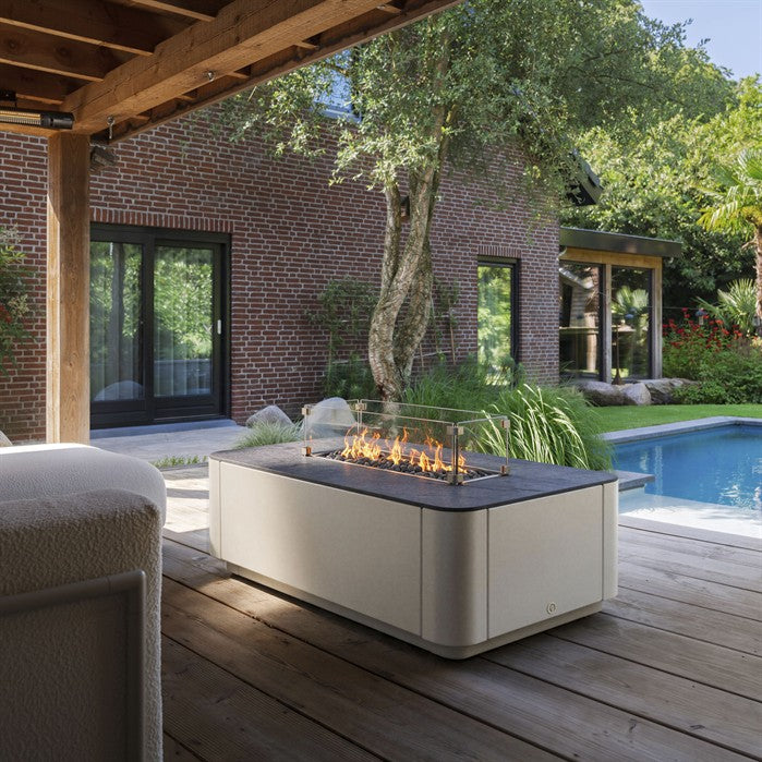 Table à feu gaz Atrium en aluminium - Aquigarden