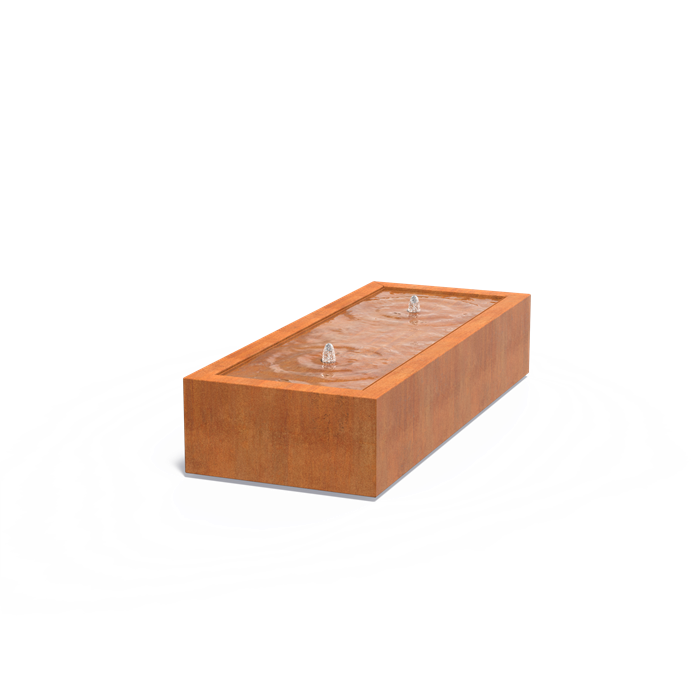 Table d'eau Canal en acier corten - carrée ou rectangulaire - Aquigarden