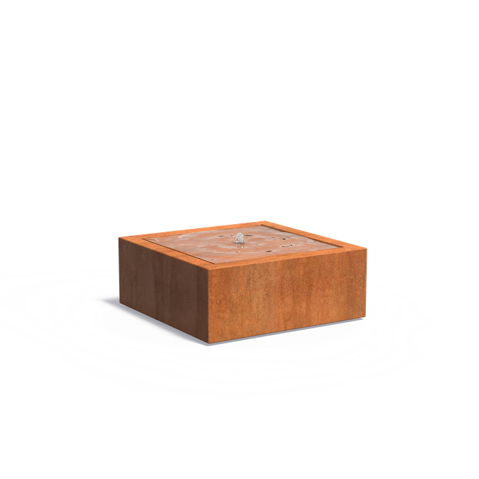 Table d'eau Canal en acier corten - carrée ou rectangulaire - Aquigarden