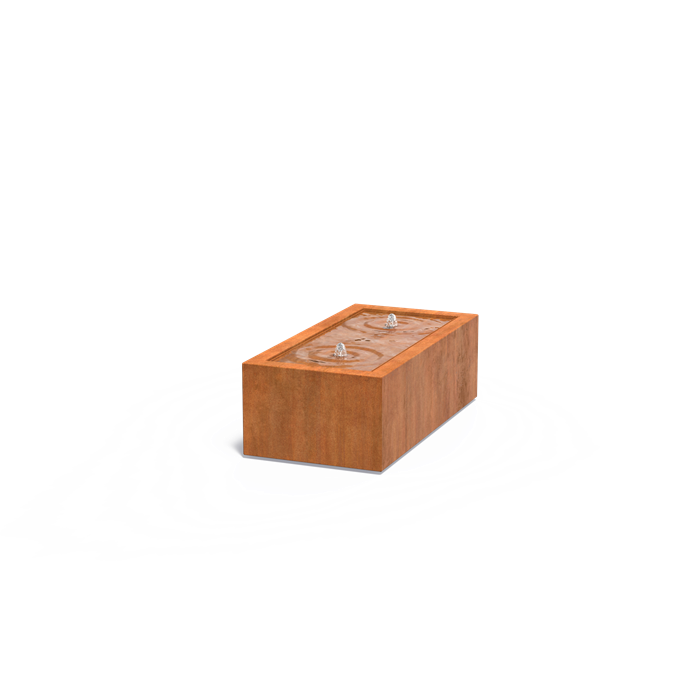 Table d'eau Canal en acier corten - carrée ou rectangulaire - Aquigarden