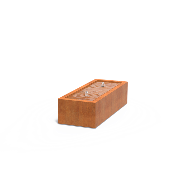 Table d'eau Canal en acier corten - carrée ou rectangulaire - Aquigarden