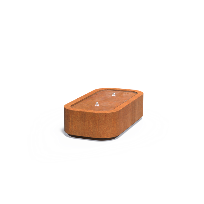 Table d'eau Riviera en acier corten - finition haut de gamme - Aquigarden