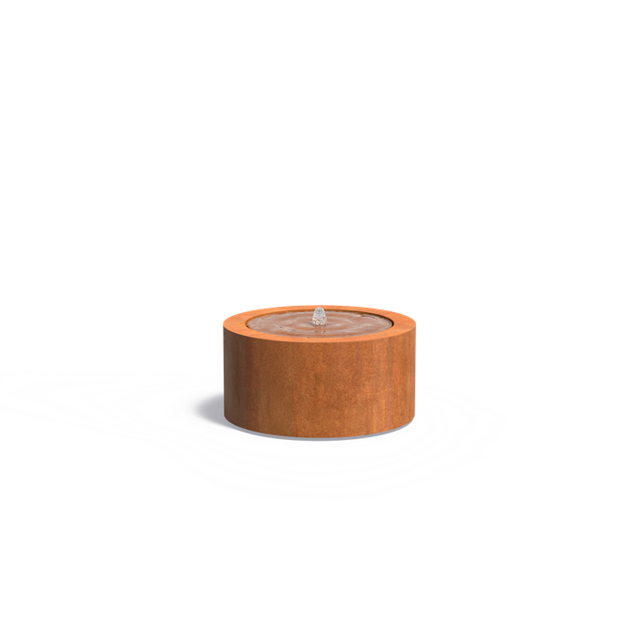 Table d'eau ronde Lagune en acier corten - Aquigarden