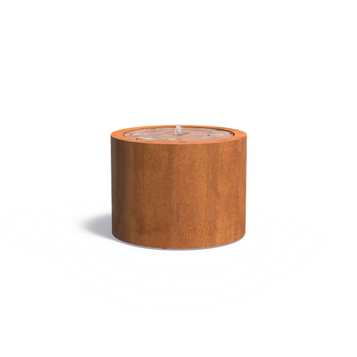 Table d'eau ronde Lagune en acier corten - Aquigarden
