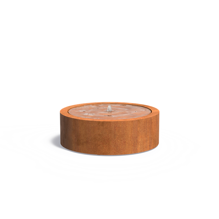 Table d'eau ronde Lagune en acier corten - Aquigarden