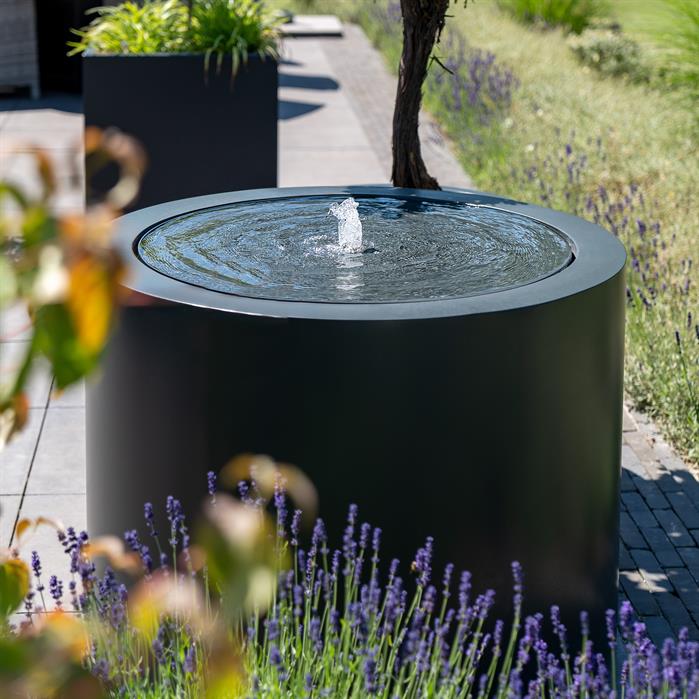 Table d'eau ronde Lagune en aluminium anthracite - Aquigarden