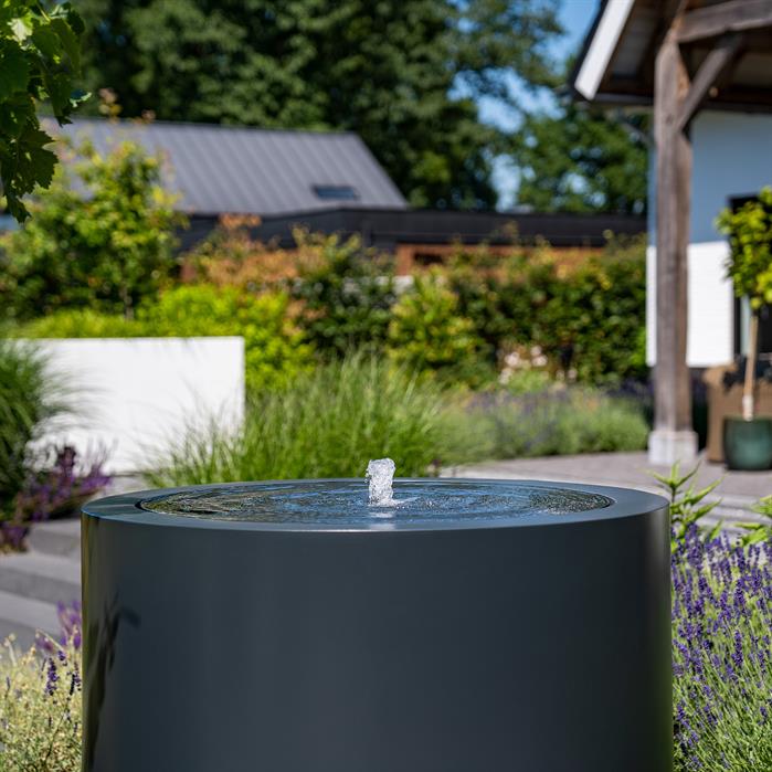 Table d'eau ronde Lagune en aluminium anthracite - Aquigarden