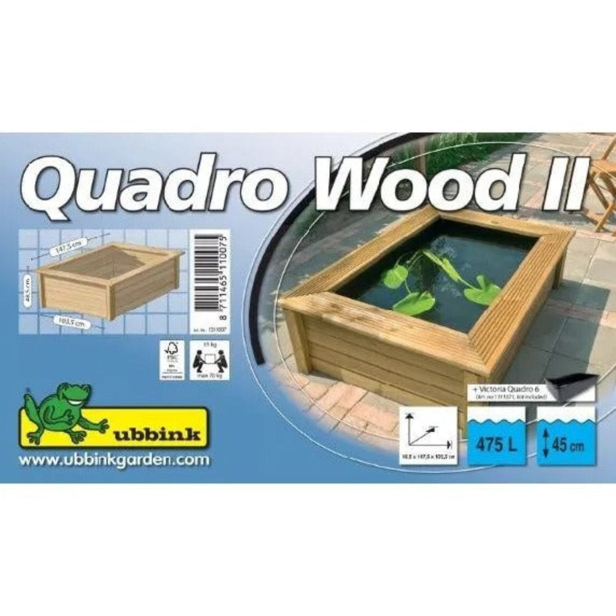 Ubbink Quadro Wood II 475 L – décor en bois pour Quadro 6