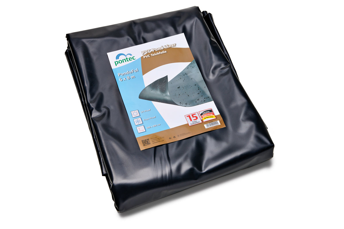 Bâche de bassin Pontec prédécoupée noire 0,5 mm, 6 × 8 m — Pontec zwart Pre-Packed 0.5 mm / 6 x 8 m