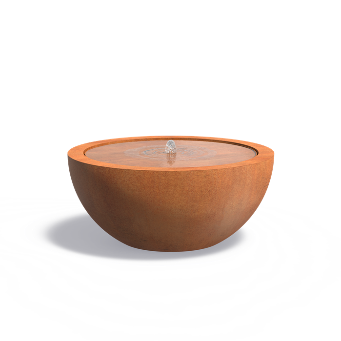 Vasque à débordement Ondine en acier corten - Aquigarden