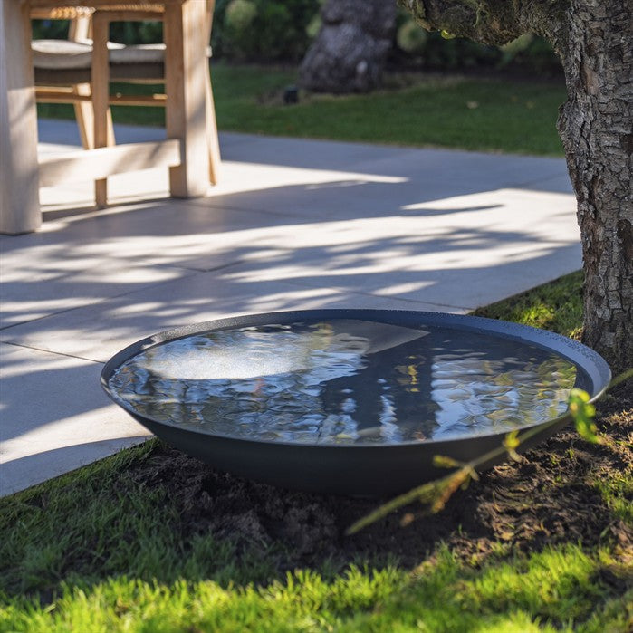 Vasque d'eau ronde Orbe anthracite en acier laqué - Aquigarden