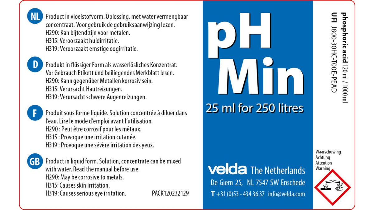 PH Min 1000 ml - Velda
