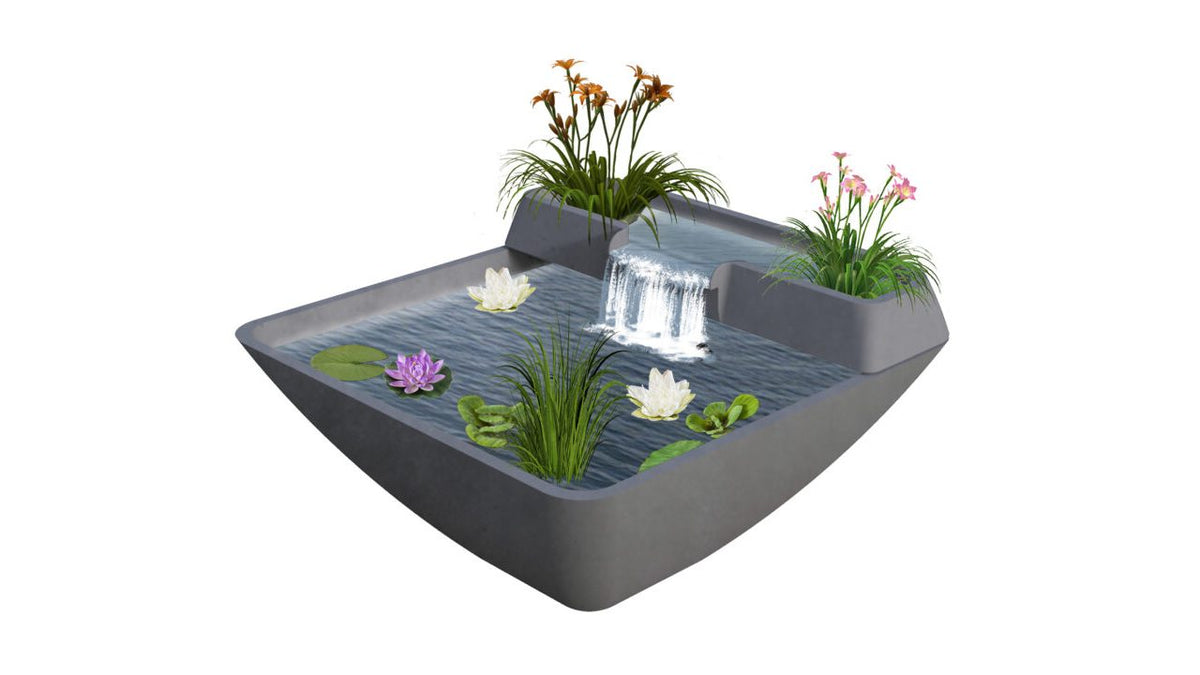 Bassin décoratif Fountain Pond Waterfall carré 75x35 cm - Velda