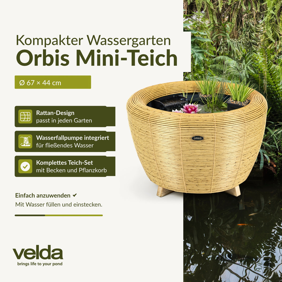 Mini-bassin Orbis Mini-Pond naturel - Velda