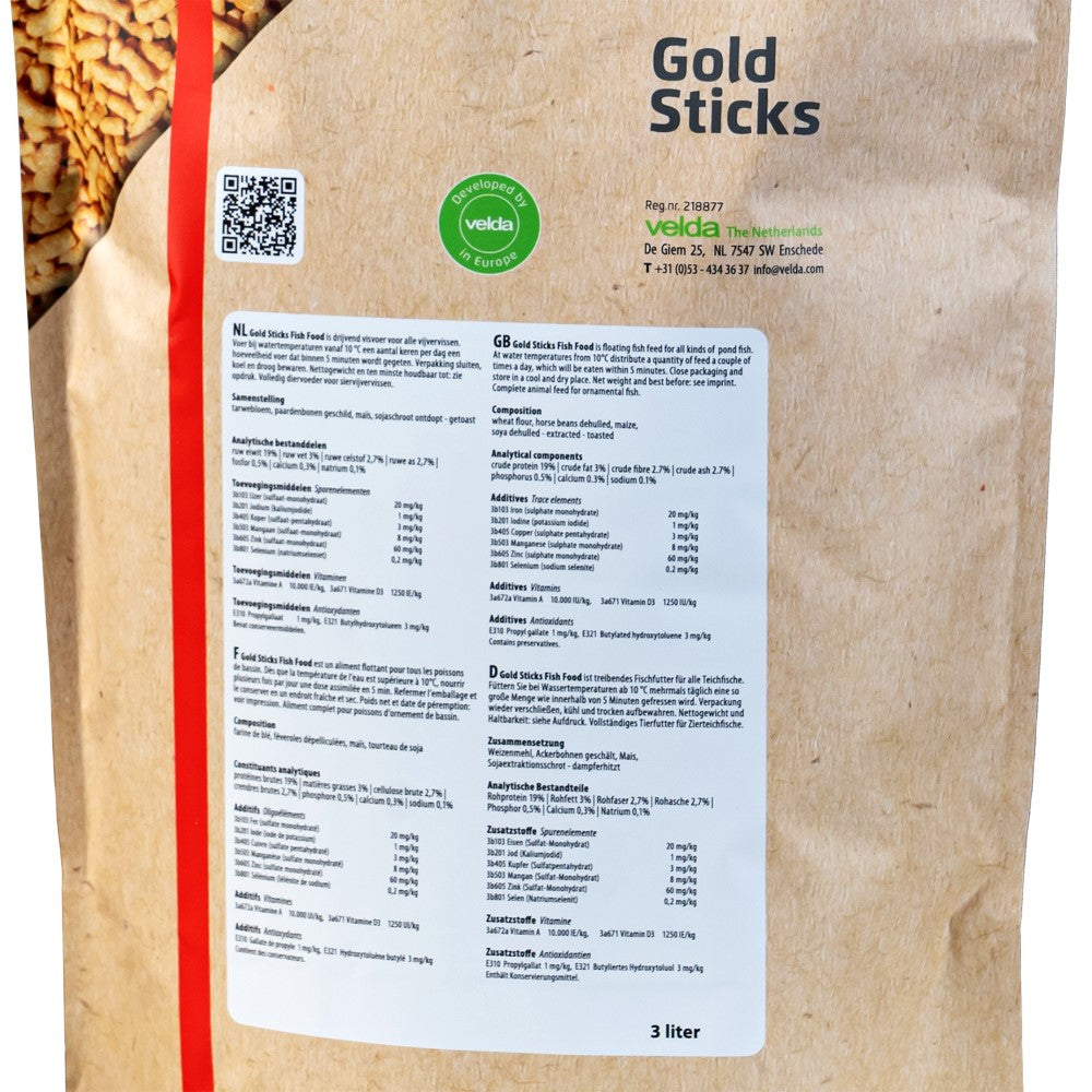 Nourriture pour poissons Gold Sticks Fish Food 3000 ml - Velda