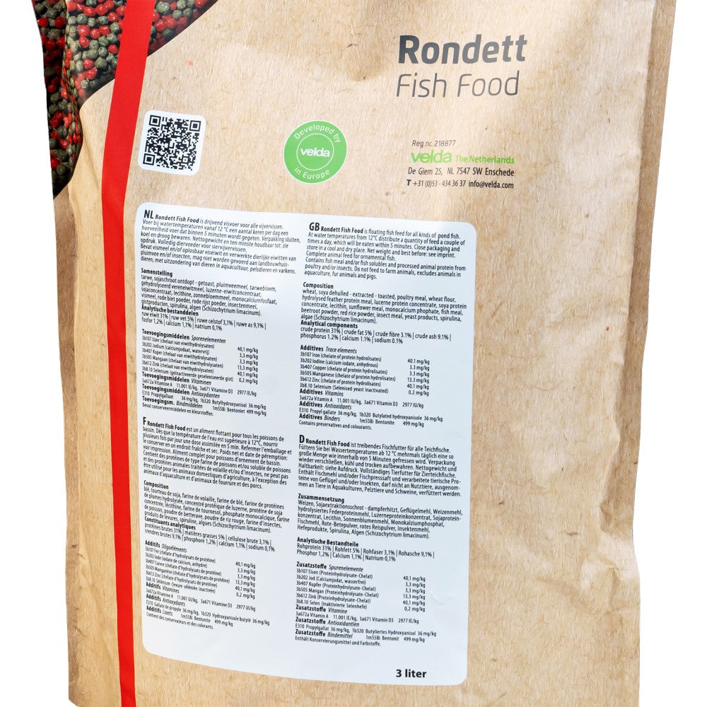 Nourriture pour poissons Rondett Fish Food 5000 ml - Velda